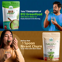B12 Greenfood and Nirant Churn Combo: Plant-Based Nutritional Support for Vitamin B12 & Digestive Wellness