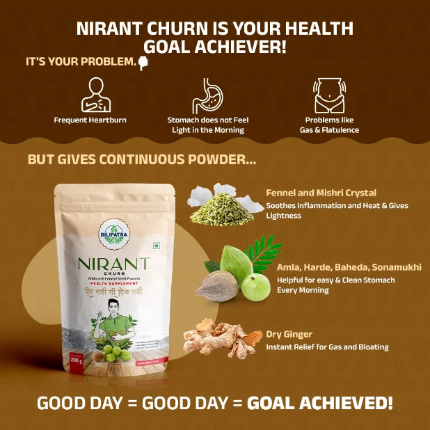 Nirant Churn – A Trusted Formula for Gas, Heartburn, Digestion & Regular Bowel Cleansing
